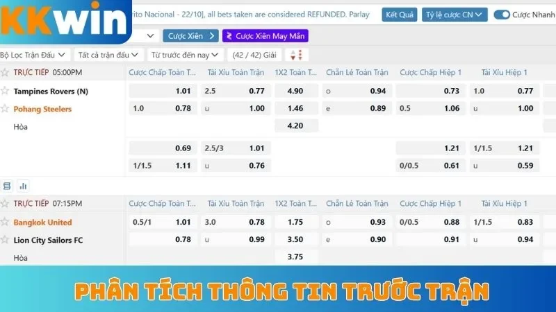 Hướng dẫn phân tích thông tin trước trận
